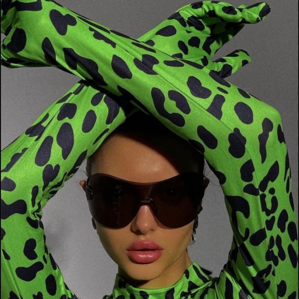Green Leopard Finger Bodysuit
